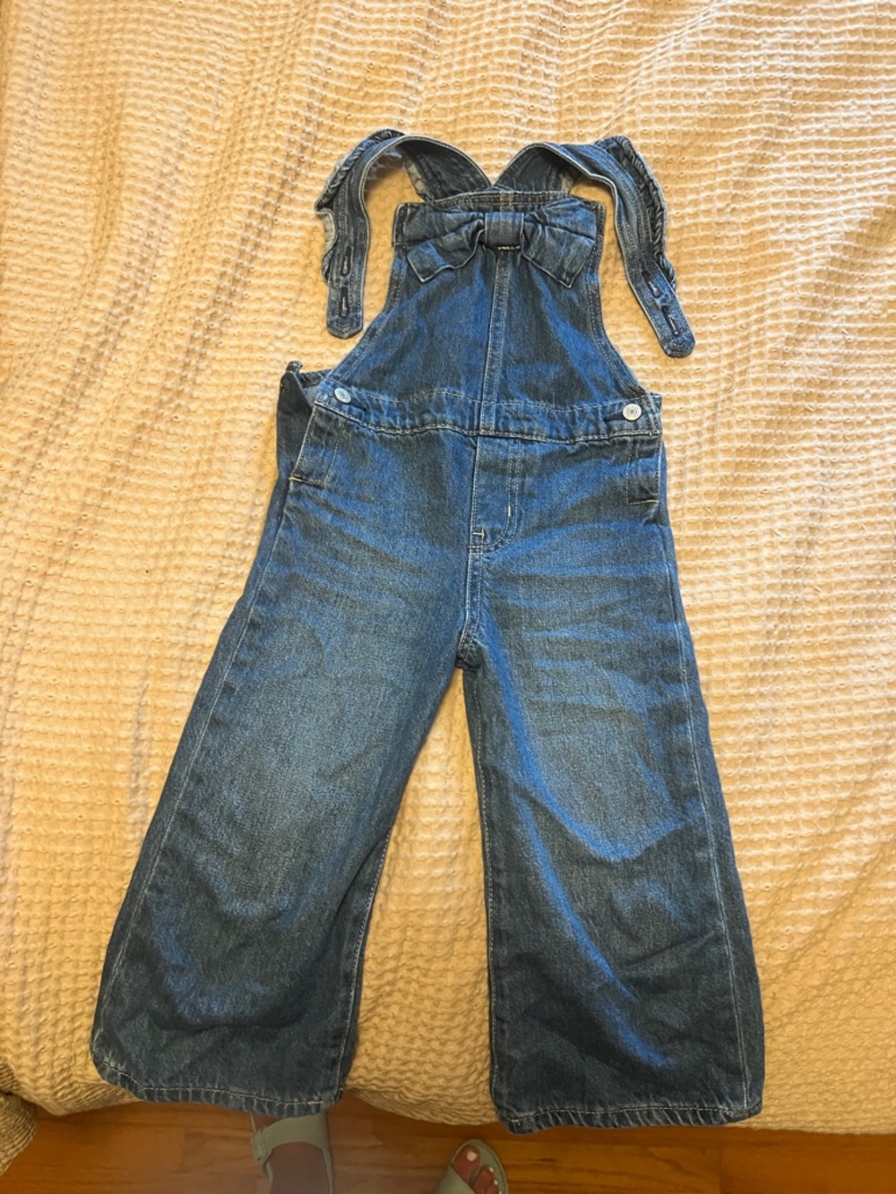 Gap Denim Blue Kids Overalls with Bow Detail